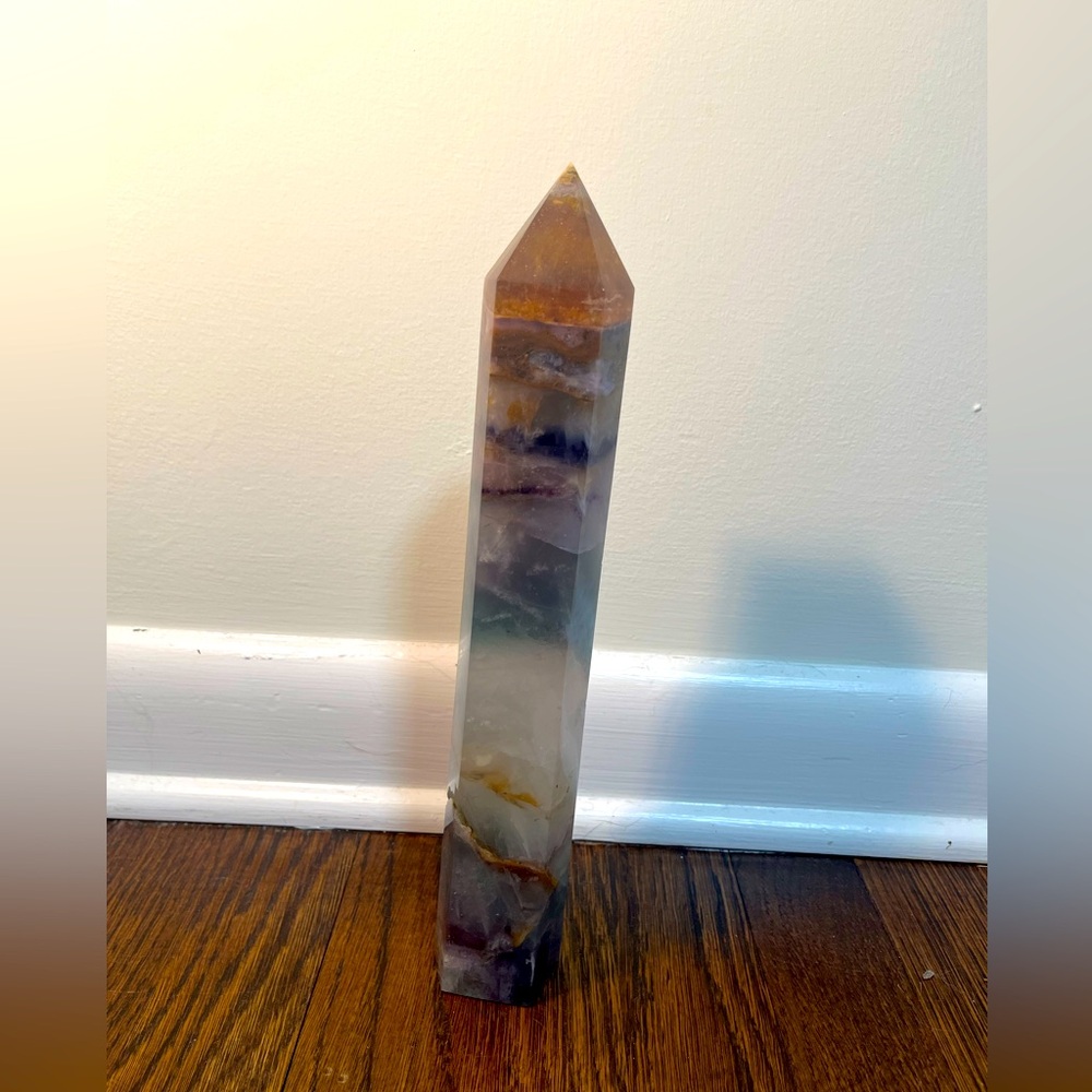 Fluorite Tower, approx 11.5 inches tall - Picture 3 of 6